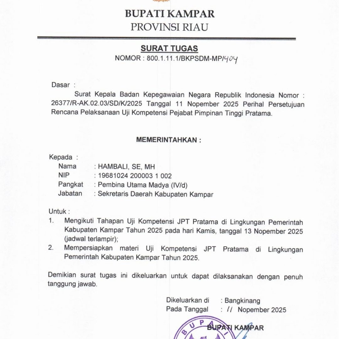 Sekda Kampar Mundur